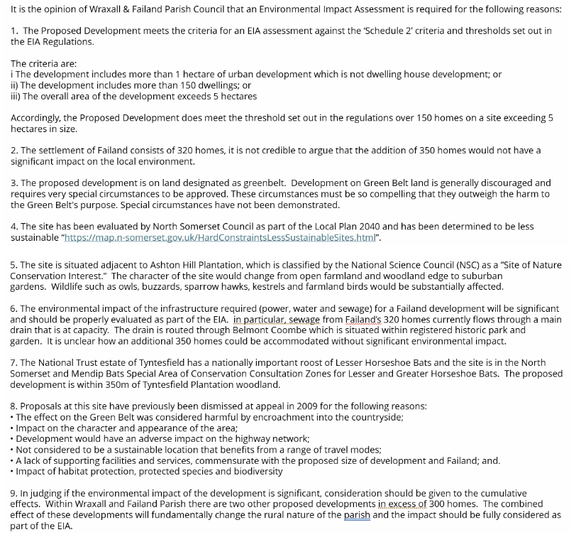 Reasons for EIA