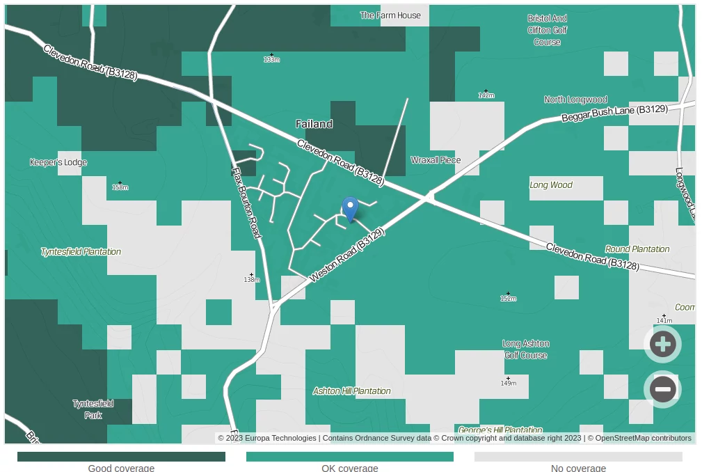 Mobile coverage map